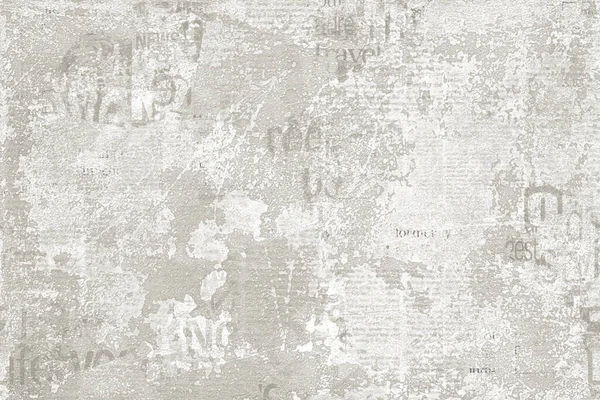 Newspaper paper grunge aged newsprint pattern background. Vintage old newspapers template texture. Unreadable news horizontal page with place for text, images. Grey sepia color art collage.
