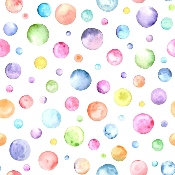 Abstract Aquarel Bubbels Verjaardag Achtergrond Met Hand Getekend Multicolor Geometrische — Stockfoto