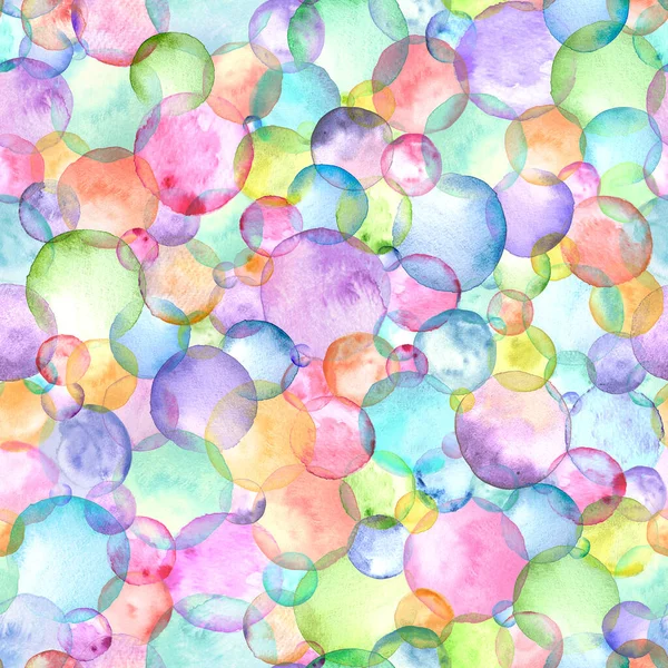 Abstract Watercolor Bubbles Birthday Party Background Hand Drawn Multicolor Geometric — Stock Photo, Image