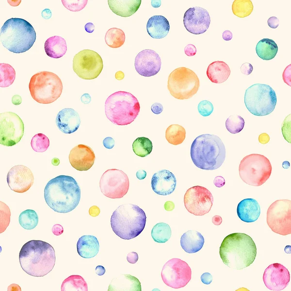 Abstract Aquarel Bubbels Verjaardag Achtergrond Met Hand Getekend Multicolor Geometrische — Stockfoto