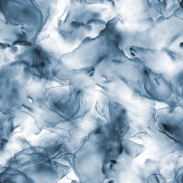 Abstract Aquarel Vloeibare Vlek Luxe Achtergrond Met Hand Getekend Marineblauw — Stockfoto