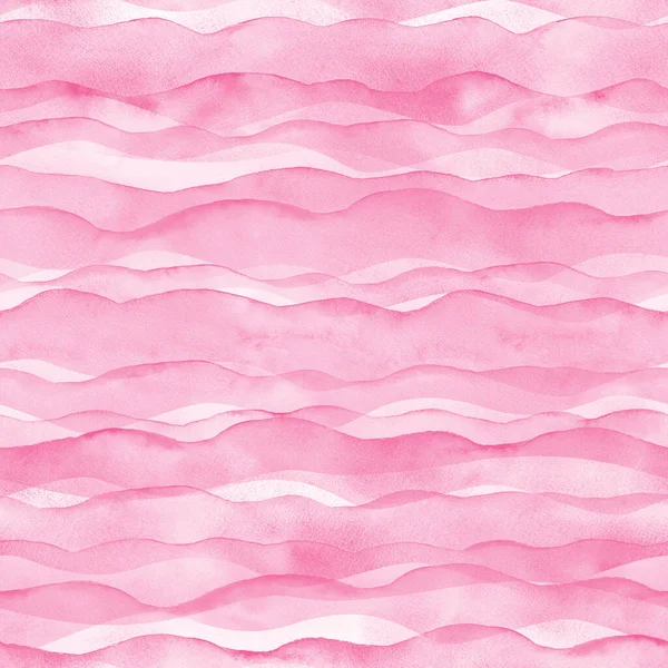 要旨水彩透明パステルライトピンク色の波のシームレスなパターンの背景 水彩手描き波イラスト テキスタイル ファブリック 包装紙のための印刷 — ストック写真