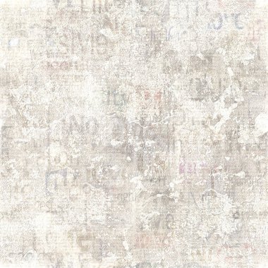 Eski grunge okunamaz vintage gazete kağıt doku kare seamless modeli. Gazete arka plan bulanık. Yaşlı gazete dokulu kağıt. Görüntü gri bej kolaj haber sorunsuz doku.