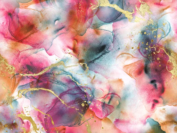 Abstract Aquarel Grunge Luxe Achtergrond Met Hand Getekend Rood Teal — Stockfoto