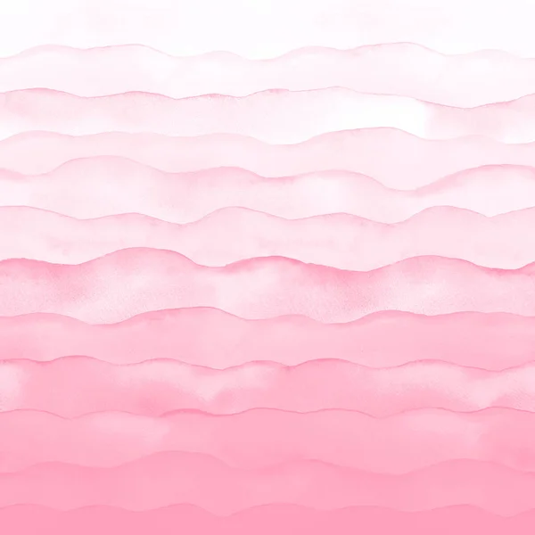 摘要水彩画波浪形粉红波纹背景 水彩画手绘波浪图解 横幅框架飞溅设计 卷曲的颜色覆盖 文字的空间 — 图库照片