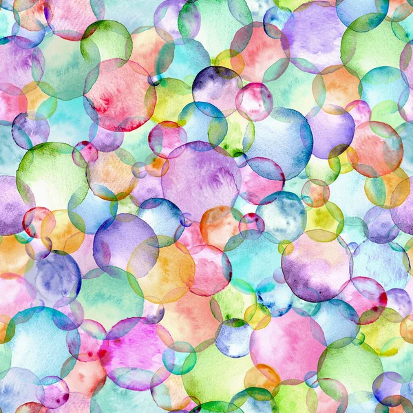 Abstract Watercolor Birthday Background Ручной Рисунок Многоцветных Геометрических Фигур Кругов — стоковое фото