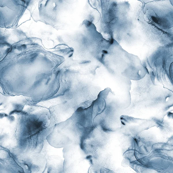 Abstract Aquarel Vloeibare Vlek Luxe Achtergrond Met Hand Getekende Marineblauwe — Stockfoto