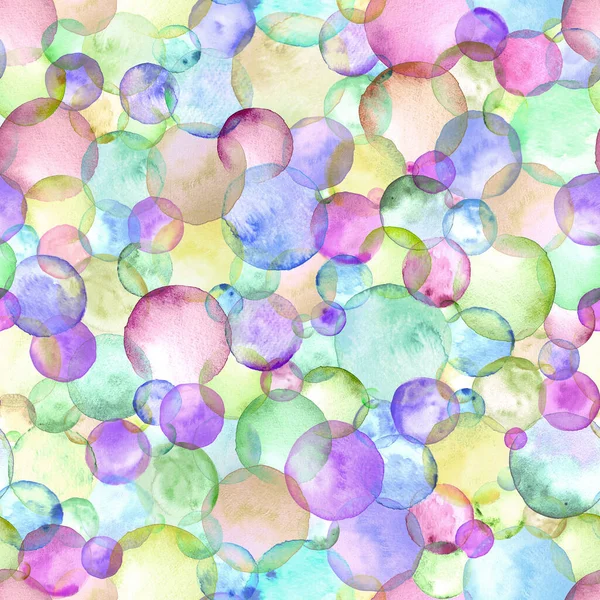 Abstrakte Aquarell Blasen Geburtstagsparty Hintergrund Handgezeichnete Mehrfarbige Geometrische Formen Kreisen — Stockfoto