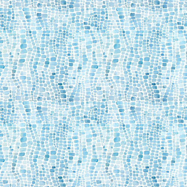 Réptil Crocodilo Abstrato Escamas Azul Branco Aquarela Fundo Sem Costura — Fotografia de Stock