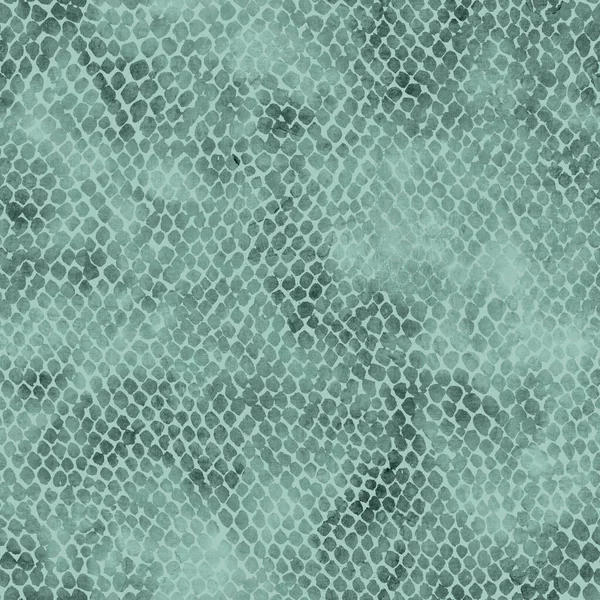 Suluboya Yeşil Yılan Derisi Pürüzsüz Desen Suluboya Elle Boyanmış Yılan — Stok fotoğraf