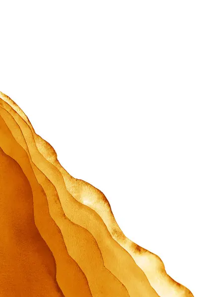 Herbst Hintergrund Aquarell Orange Gefärbte Handgemalte Wellen Illustration Aquarell Banner — Stockfoto