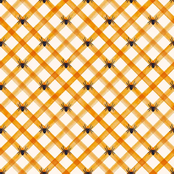 수채화 줄무늬 이음새가 오렌지 줄무늬와 수채화 그려진 줄무늬 짜임새 디자인 — 스톡 사진