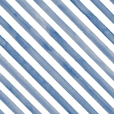 Suluboya, çapraz çizgili, pürüzsüz desen. Beyaz arka planda mavi lacivert çizgiler. Suluboya el çizgili doku. Kumaş tasarımı, tekstil, kumaş, duvar kağıdı, ambalaj, fayans baskısı.