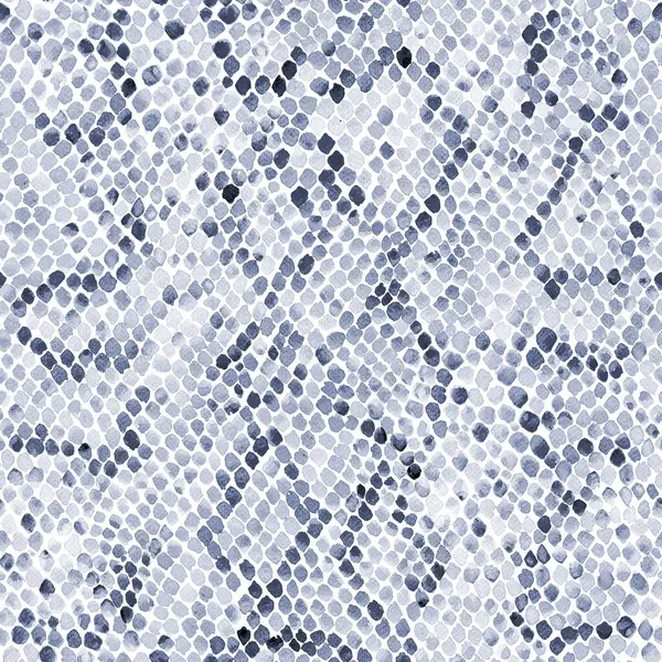Watercolor snake skin seamless pattern. Watercolour hand painted navy blue snakeskin camouflage animal texture. Grunge reptile background. Print for fashion clothes, textile, accessories, wallpaper