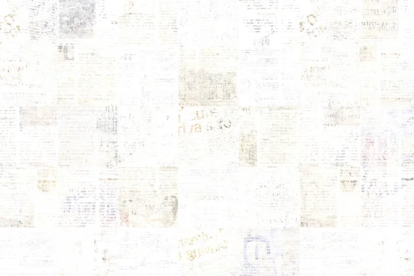 Vintage grunge newspaper paper texture background. Blurred old newspaper background. A blur unreadable aged newspaper page with place for text. White beige collage news pages background.