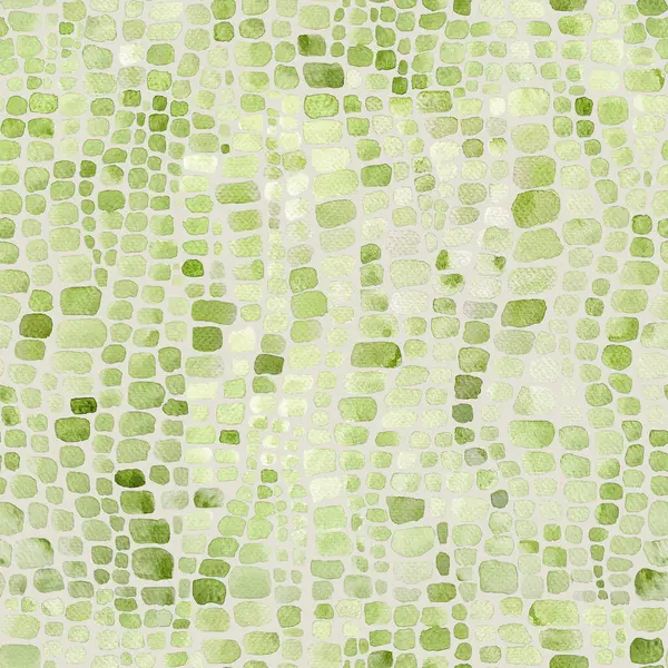 抽象的なクロコダイル爬虫類のスケールカーキオリーブグリーンウォーターカラーシームレスな背景 水彩の手描き動物の皮のスケールの印刷物 幾何学的なテクスチャー 包むペーパーのための印刷物 — ストック写真