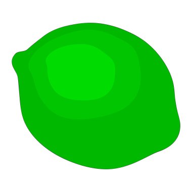 El çizimi yeşil kireç beyaz arka planda izole. Vektör çizimi. Mutfak, bar, restoran koleksiyonu. Dekorasyon, içecekler için malzeme, kokteyller, tatlılar