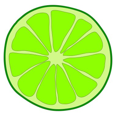 El çizimi yeşil kireç, beyaz arka planda izole edilmiş. Vektör çizimi. Mutfak, bar, restoran koleksiyonu. Dekorasyon, içecekler için malzeme, kokteyller, tatlılar