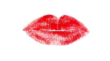 Kırmızı kadın dudakları animasyonu öper. Aşk, makyaj, sevgililer günü konsepti. Canlandırılmış Sevgililer