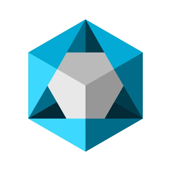 Треугольник Внутри Шестиугольника Изометрический Шаблон Логотипа Геометрический Объект Куба Сила — стоковый вектор