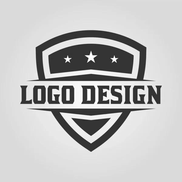 Klassisches Logo Design Vorlage Mit Drei Sternen Sportteam Einfaches Emblem — Stockvektor