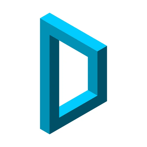 Carta Impossível Azul Forma Retângulo Modelo Logotipo Corporativo Letra Maiúscula — Vetor de Stock