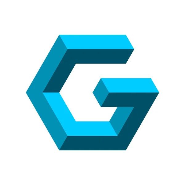 Niebieska Sześcian Litera Wzór Logo Kreatywny Wzór Logo Litery Kształt — Wektor stockowy