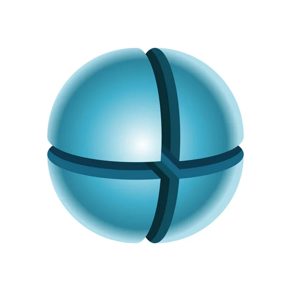Sphère Brillante Bleue Composée Quatre Pièces Modèle Logo Entreprise Modèle — Image vectorielle