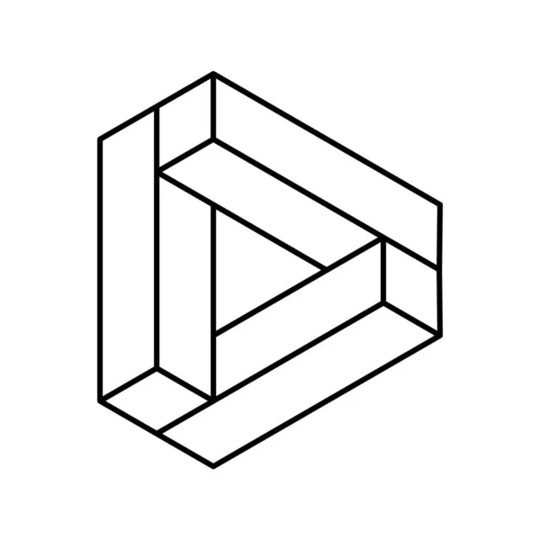 Forma Triángulo Imposible Objeto Triangular Geométrico Colorido Botón Reproducción Estilizado — Vector de stock