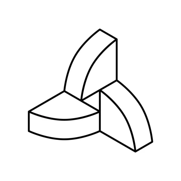 Plantilla Diseño Lineal Tres Cuartos Cuartos Círculo Los Elementos Isométricos — Archivo Imágenes Vectoriales