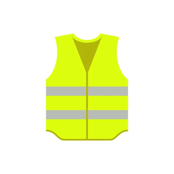 Yellow Working Vest Reflective Safety Jacket Construction Worker Protective Equipment — Vector de stock