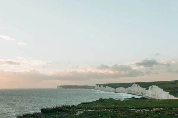 View Footpath Seven Sisters Chalk Cliffs One Longest Stretches Undeveloped — Stock Photo, Image