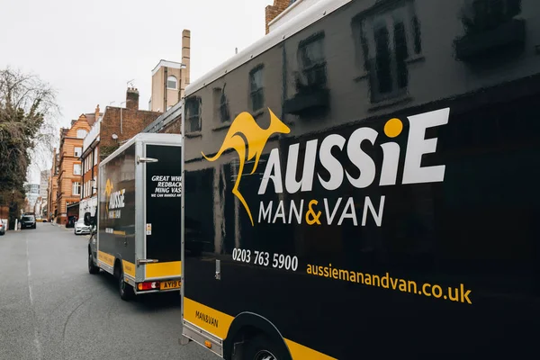 London February 2023 Close Name Logo Side Aussie Man Van — Stock Photo, Image