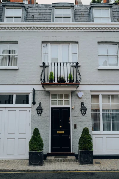 Facade Typical Mews House Juliet Balcony London Real Estate Property — Stock Photo, Image
