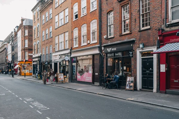 Londyn Wielka Brytania Kwietnia 2023 Street View Restaurants Soho Area — Zdjęcie stockowe