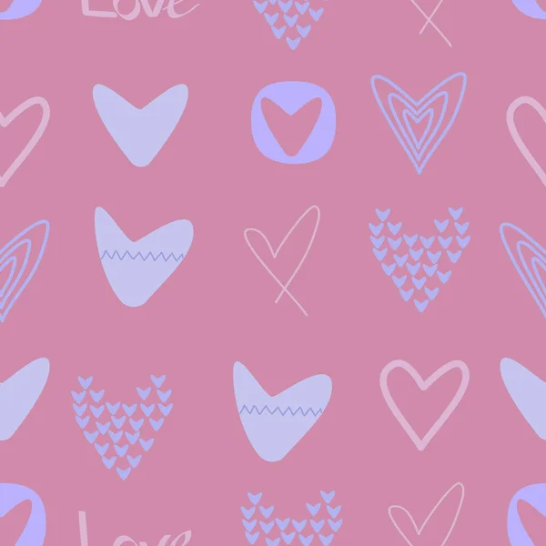 Herznahtloses Muster Valentinstag Vektormuster — Stockvektor