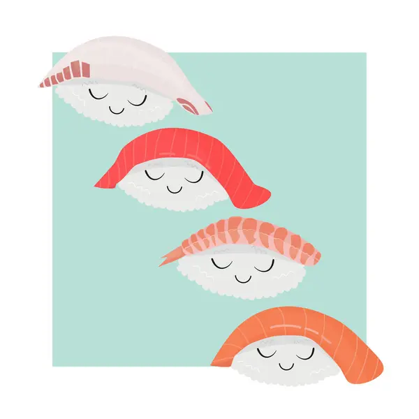 Asian food pattern. Fried rice vector illustration 