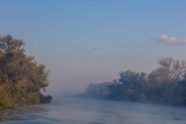 günbatımı Danube Delta, Romanya, Avrupa'nın