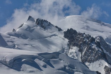 Yüksek dağların güzel manzarası Mont Blanc Massif Chamonix Alpleri Fransa, Avrupa