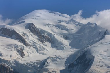 Yüksek dağların güzel manzarası Mont Blanc Massif Chamonix Alpleri Fransa, Avrupa