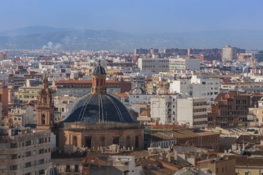 İspanya 'daki kule gözlem güvertesinden Valencia' nın panoramik görüntüsü