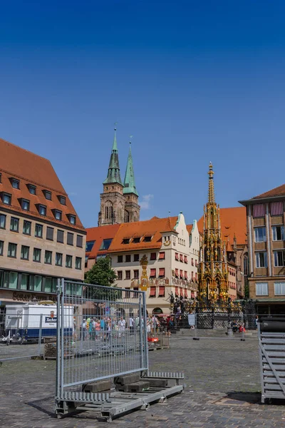 Nürnberg Tyskland Juli 2023 Utsikt Över Centrala Torget Hauptmarkt Nurnberg — Stockfoto