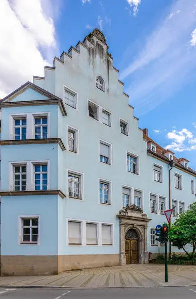 Прекрасний Світло Блакитний Будинок Вулиці Пассау Баварія Німеччина Високоякісна Фотографія — стокове фото
