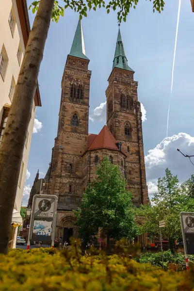 Нюрнберг Німеччина Липня 2023 Вид Церкву Святого Себастьяна Історичному Центрі — стокове фото
