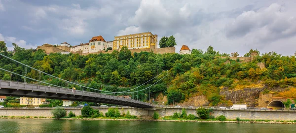 Passau Německo Července 2023 Panoramatický Pohled Hrad Veste Oberhaus Dunaji — Stock fotografie