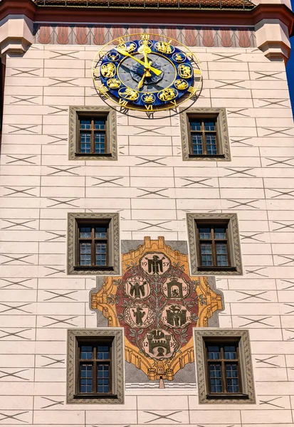 Munique Alemanha Julho 2023 Vista Panorâmica Relógio Principal Torre Prefeitura — Fotografia de Stock