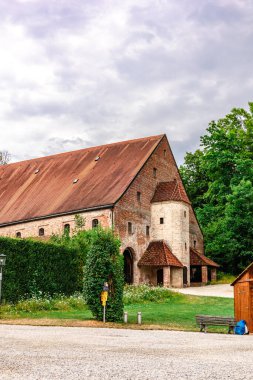 Landshut, Almanya - 24 Temmuz 2023: Ortaçağ Trausnitz şatosu, Landshut, Bavyera, Almanya