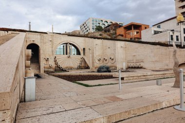 Sanatsal kompleksin panoramik görüntüsü Dev merdivenli Cascade, Erivan, Ermenistan.