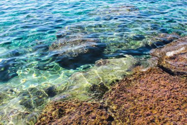 Çok güzel bir turkuaz arka plan. Akdeniz manzarası.