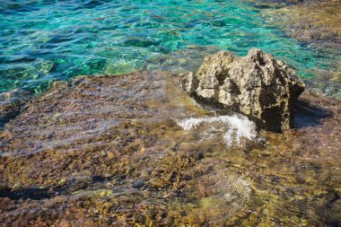Çok güzel bir turkuaz arka plan. Akdeniz manzarası.